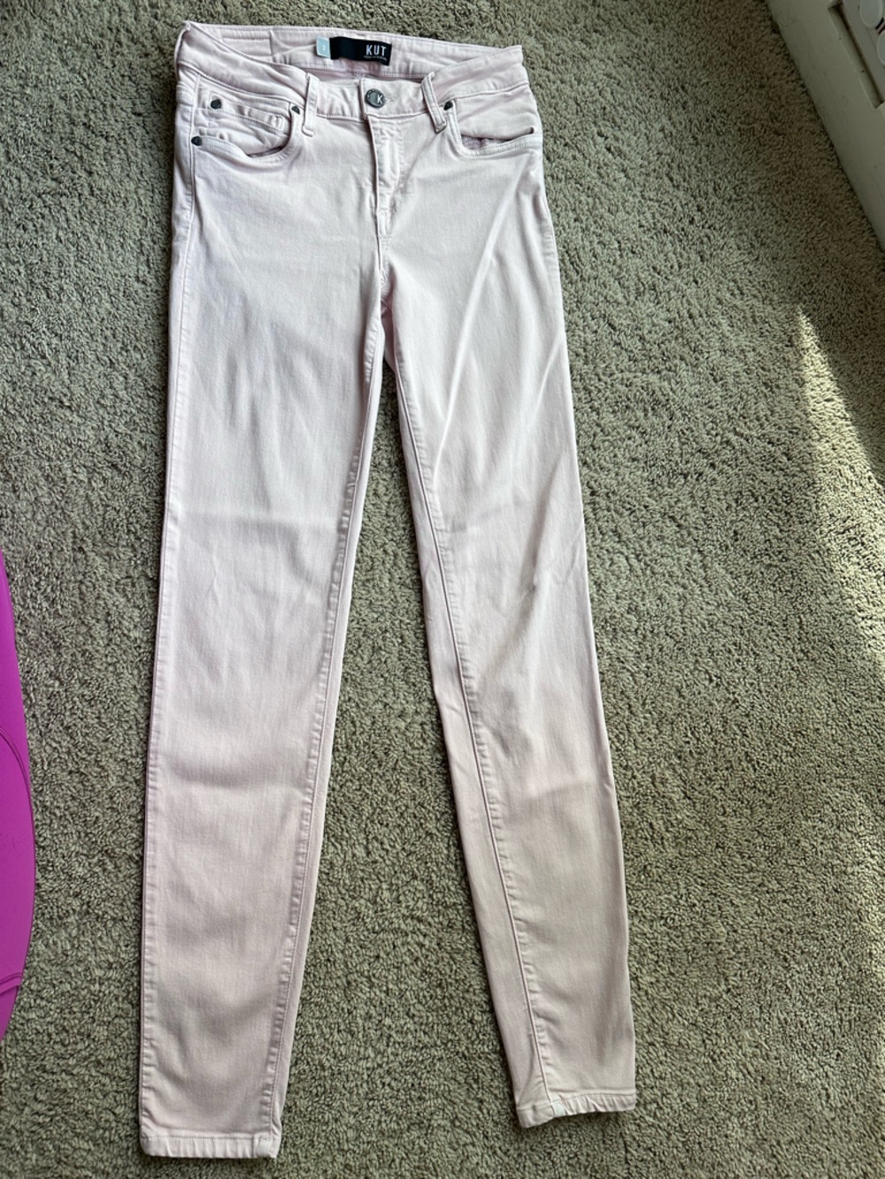 Kut from the Kloth Diana Pale Pink Skinny Jeans